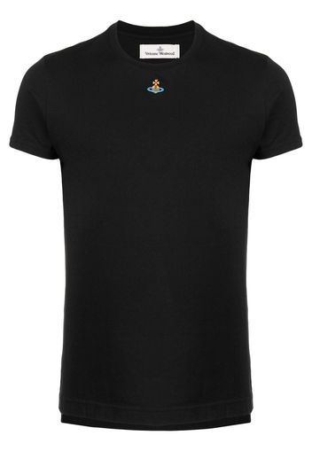 Vivienne Westwood Orb logo-embroidered stretch-cotton T-shirt - Nero