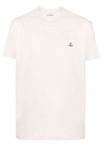 Vivienne Westwood Orb-embroidered cotton T-shirt - Toni neutri