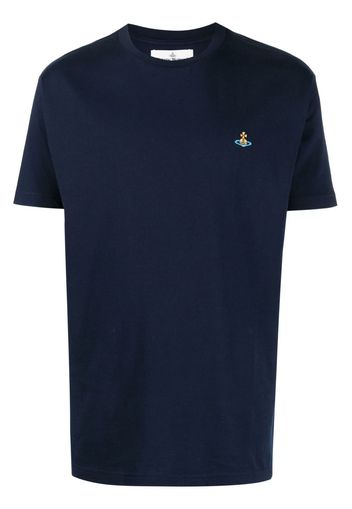 Vivienne Westwood Orb-embroidered cotton T-shirt - Blu