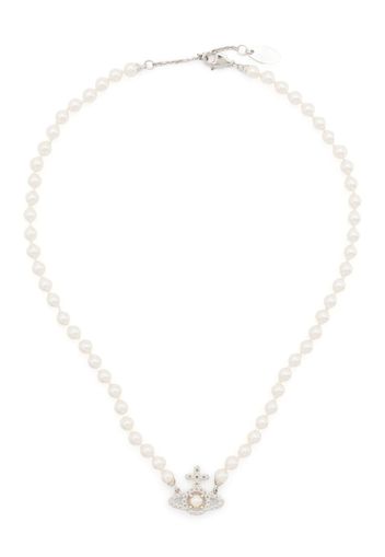 Vivienne Westwood Mini Bas Relief pearl necklace - Argento