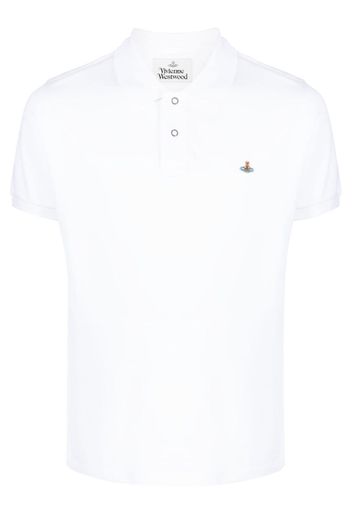Vivienne Westwood Orb-embroidered organic cotton polo shirt - Bianco