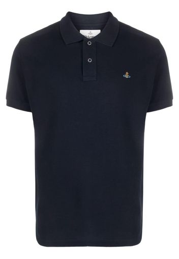 Vivienne Westwood Polo con ricamo Orb - Blu