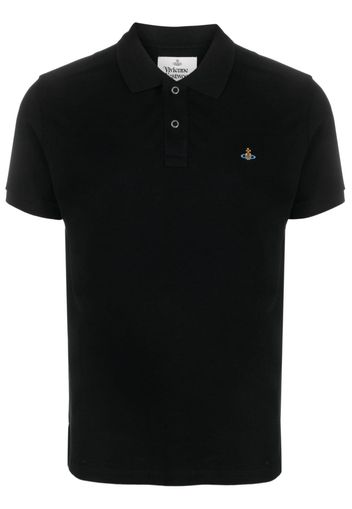 Vivienne Westwood Orb-embroidered organic cotton polo shirt - Nero