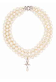 Vivienne Westwood Choker con perle - Bianco