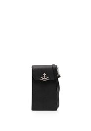 Vivienne Westwood Orb-plaque leather phone pouch - Nero