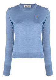 Vivienne Westwood Orb-embroidery fine-knit jumper - Blu