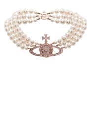 Vivienne Westwood Messaline Orb three-row chocker - Oro