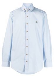 Vivienne Westwood embroidered logo cotton shirt - Blu