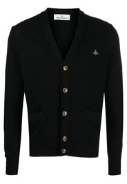 Vivienne Westwood signature Orb logo embroidery cardigan - Nero