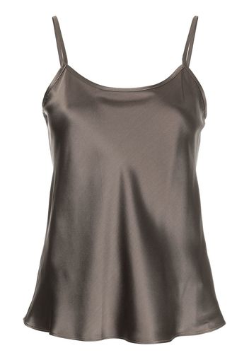 VOZ flared silk vest top - Grigio