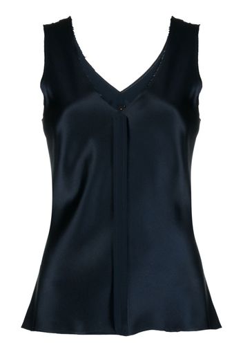 VOZ satin V-neck tank top - Blu