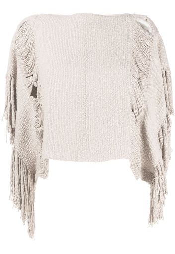 VOZ Lace Fringe crop top - Toni neutri