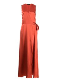 VOZ silk maxi wrap dress - Rosso