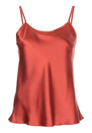 VOZ flared silk vest top - Rosso