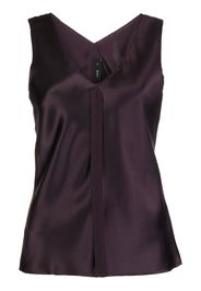 VOZ silk raw-edge tank top - Viola