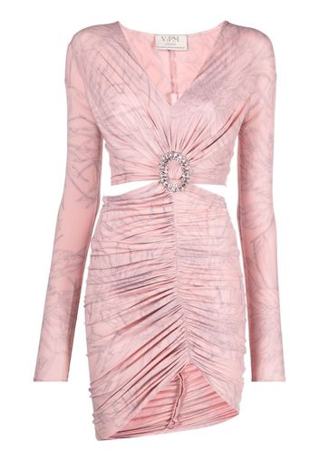 V:PM ATELIER crystal-embellished detail dress - Rosa