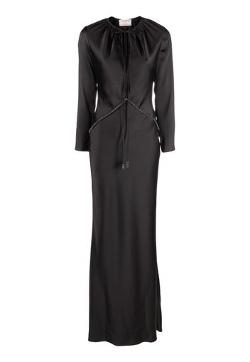 V:PM ATELIER crystal-embellished long-sleeve dress - Nero