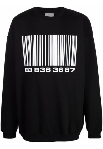 VTMNTS bar-code print sweatshirt - Nero