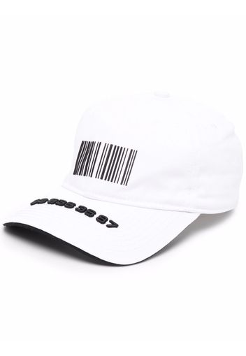 VTMNTS barcode-print baseball cap - Bianco