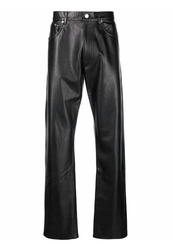 VTMNTS straight-leg leather trousers - Nero