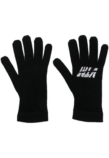 VTMNTS intarsia-knit logo gloves - Nero