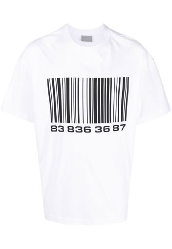 VTMNTS barcode-print T-shirt - Bianco