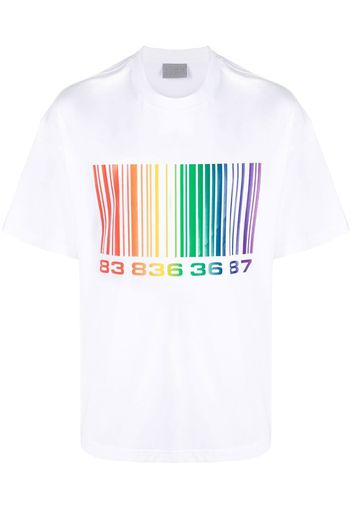 VTMNTS barcode-print crew-neck T-shirt - Bianco