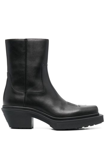 VTMNTS square-toe leather cowboy boots - BLACK