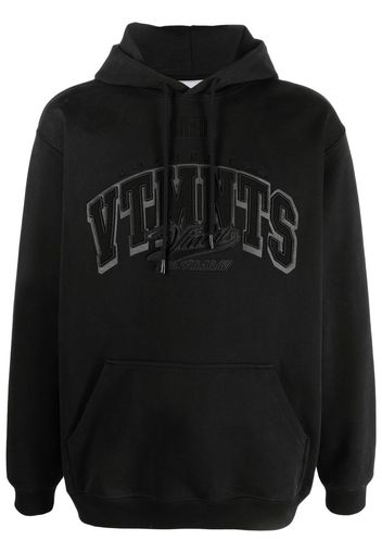 VTMNTS embroidered-logo long-sleeve hoodie - Nero