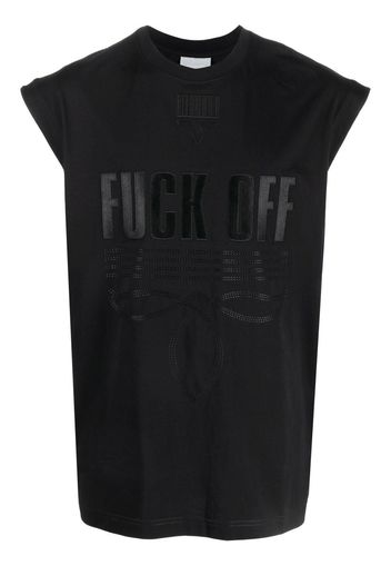 VTMNTS slogan-print sleeveless vest top - Nero