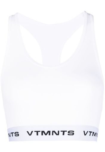 VTMNTS logo-underband sports bra - Bianco