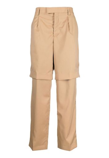 VTMNTS layered straight-leg trousers - Marrone