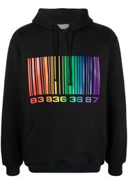 VTMNTS barcode-print pullover hoodie - Nero