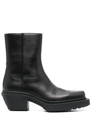 VTMNTS square-toe leather cowboy boots - BLACK