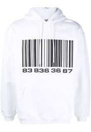 VTMNTS barcode-print long-sleeve hoodie - Bianco