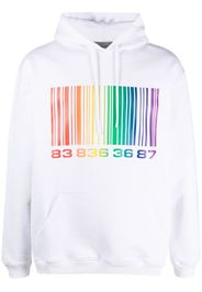 VTMNTS barcode-print cotton-blend hoodie - Bianco