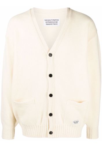 Wacko Maria Cardigan con ricamo - Bianco