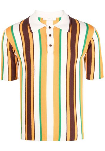 Wales Bonner Optimist striped cotton polo shirt - Arancione