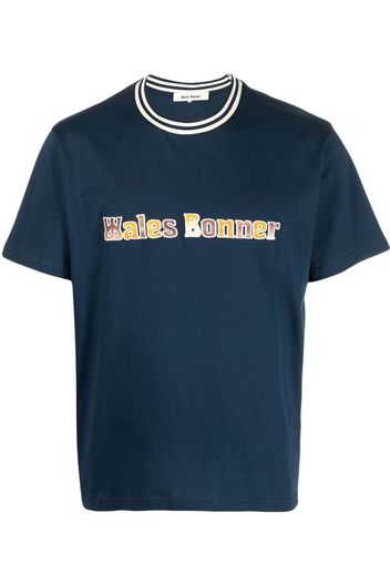 Wales Bonner logo-print T-shirt - Blu