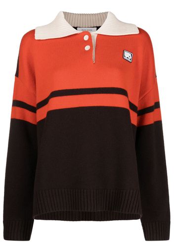 Wales Bonner Calm knitted polo - Marrone