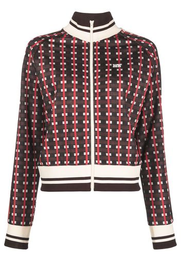 Wales Bonner geometric-pattern bomber jacket - Marrone