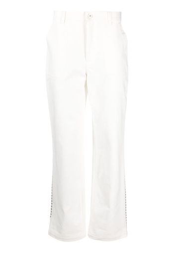 Wales Bonner stud-embellished organic cotton jeans - Bianco