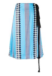 Wales Bonner tie-fastening geometric print skirt - Blu