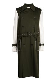 Wales Bonner Echo panelled trench coat - Verde