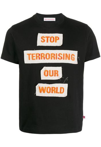 T-shirt 2015 Stop Terrorising Our World con applicazione