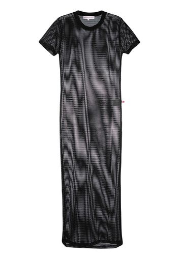 Walter Van Beirendonck mesh-design maxi T-shirt - Nero