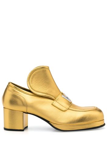 Walter Van Beirendonck Love 65mm mid-block-heel loafres - Oro