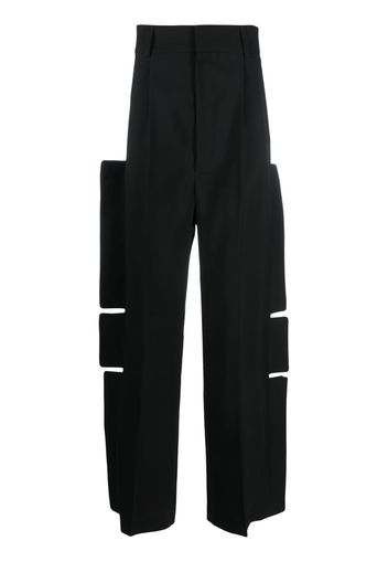 Walter Van Beirendonck side-panel wool drop-crotch trousers - Nero