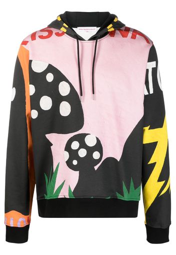 Walter Van Beirendonck graphic-print cotton hoodie - Rosa