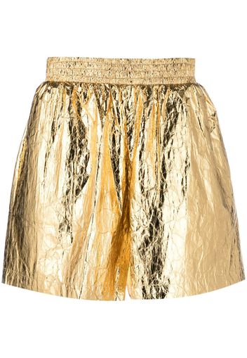 Walter Van Beirendonck metallic-effect elasticated-waist shorts - Oro